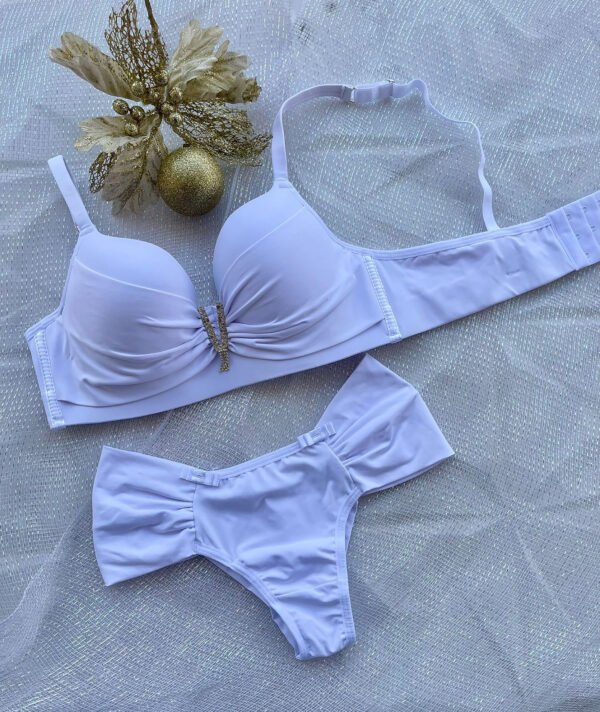 Conjunto de Lingerie , cor branca , presente de natal
