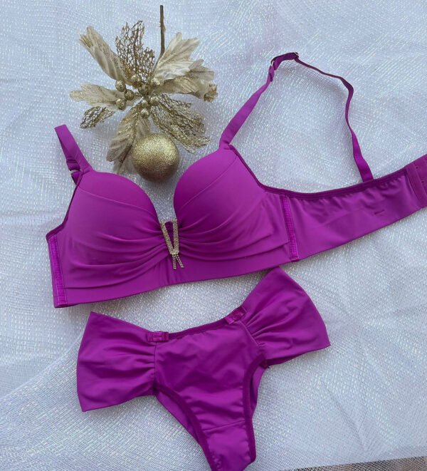 Presente inesquecível , Conjunto de Lingerie , Cor Roxa